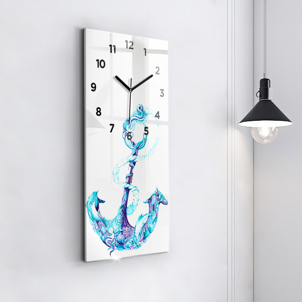 Modern vertical wall clock Sea anchor
