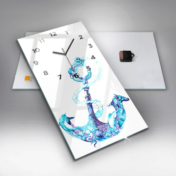 Modern vertical wall clock Sea anchor