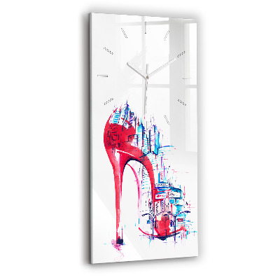 Modern vertical wall clock Red heel