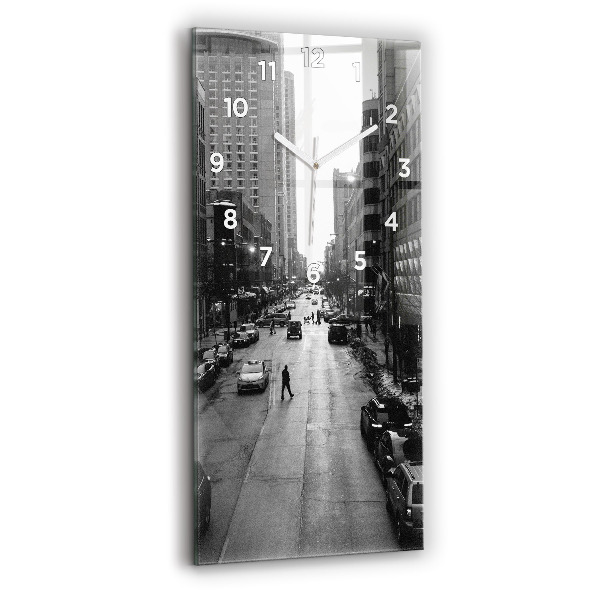 Modern vertical wall clock Chicago City Streets