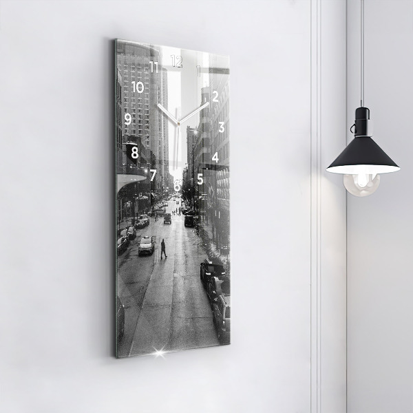 Modern vertical wall clock Chicago City Streets