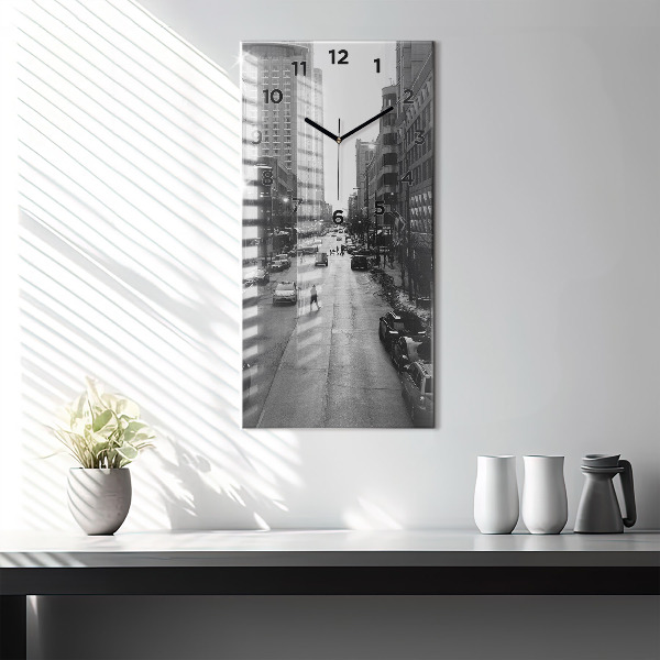 Modern vertical wall clock Chicago City Streets