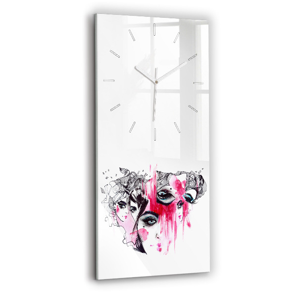 Modern vertical wall clock Many faces of abstraction