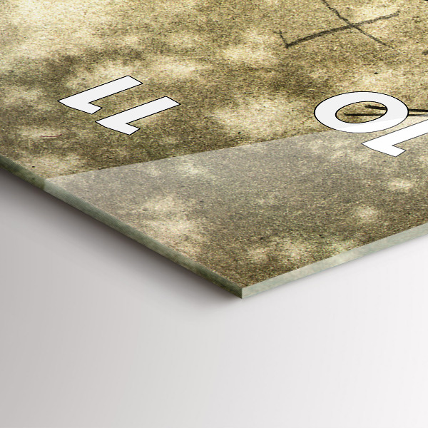 Modern vertical wall clock Park and trees in sepia