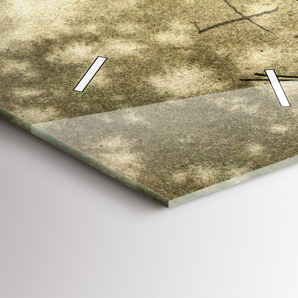 Modern vertical wall clock Park and trees in sepia