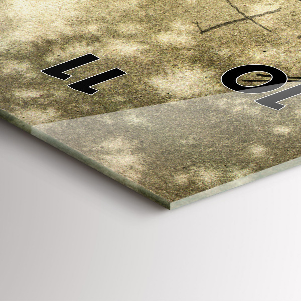 Modern vertical wall clock Park and trees in sepia