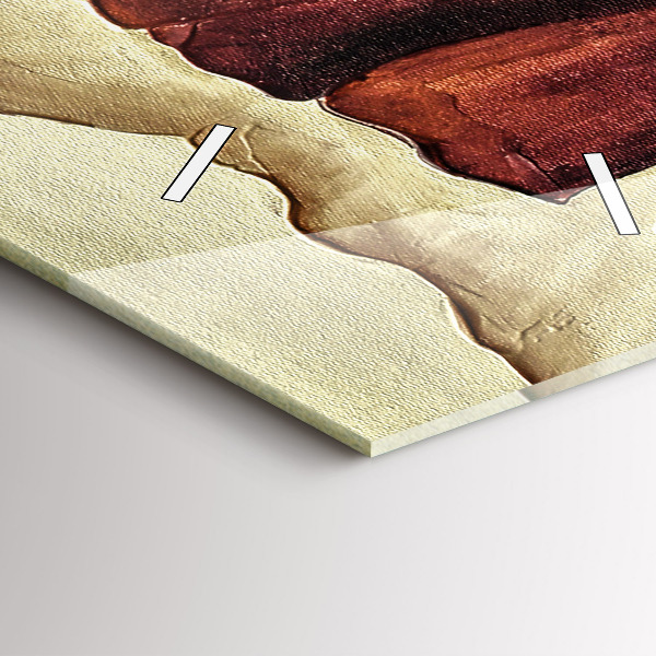 Modern vertical wall clock Painted poppies