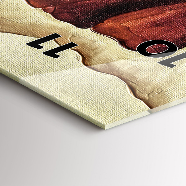 Modern vertical wall clock Painted poppies