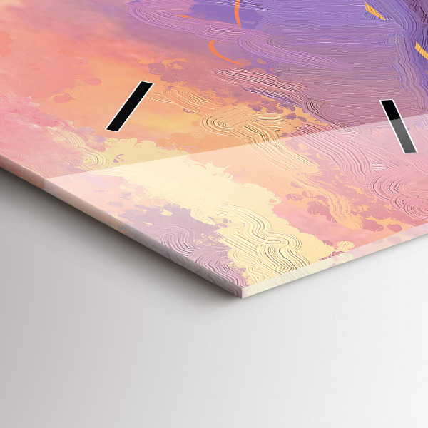 Modern vertical wall clock Landscape of nature and flowers