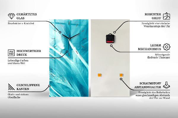 Modern vertical wall clock Landscape of nature and flowers