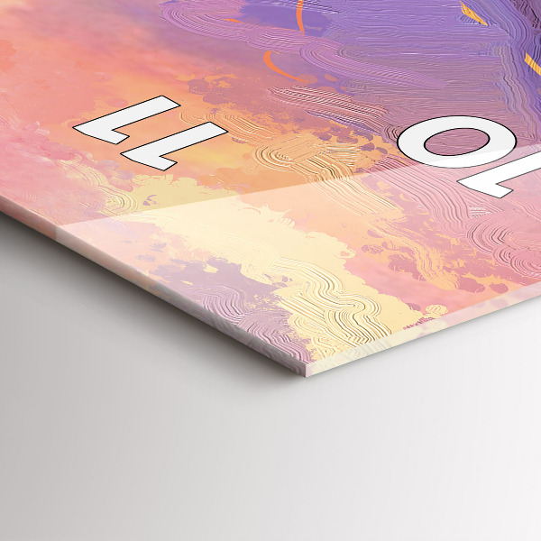 Modern vertical wall clock Landscape of nature and flowers