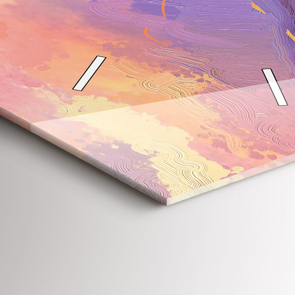 Modern vertical wall clock Landscape of nature and flowers