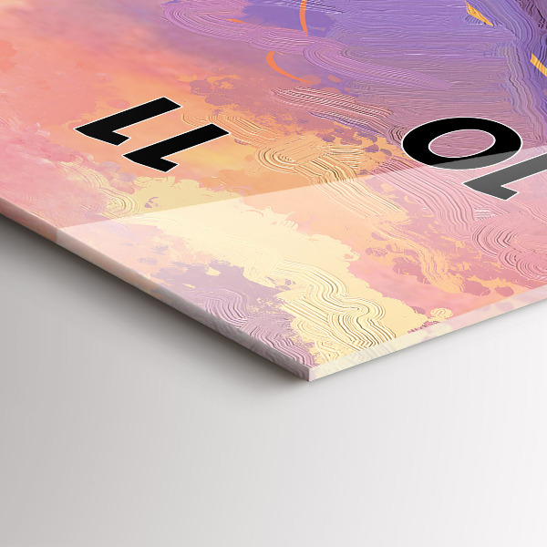 Modern vertical wall clock Landscape of nature and flowers