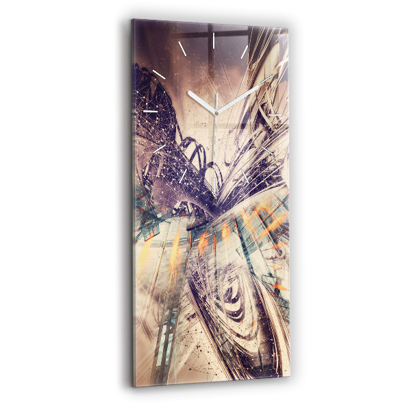 Modern vertical wall clock Abstract mechanism