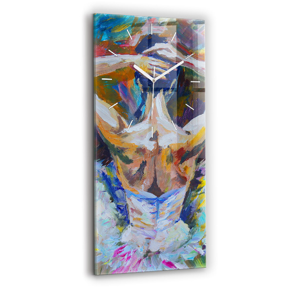 Modern vertical wall clock Painted Ballerina