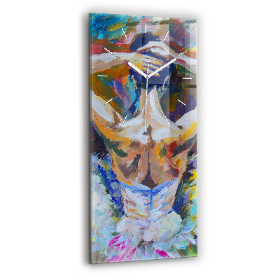Modern vertical wall clock Painted Ballerina