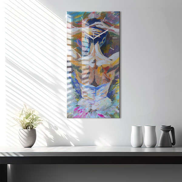 Modern vertical wall clock Painted Ballerina