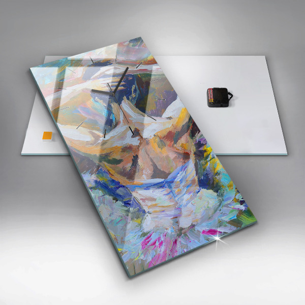 Modern vertical wall clock Painted Ballerina