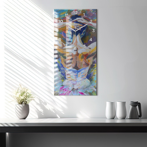 Modern vertical wall clock Painted Ballerina
