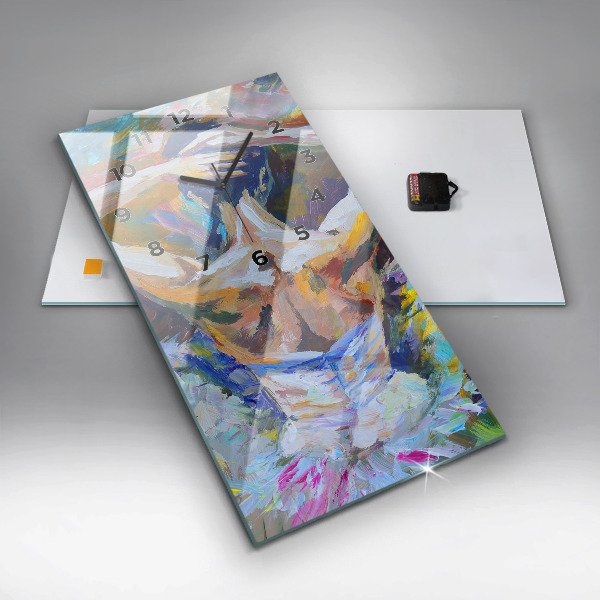 Modern vertical wall clock Painted Ballerina