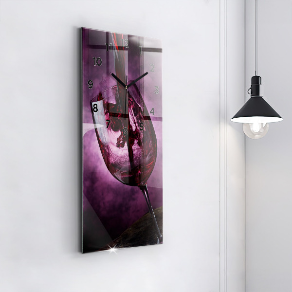 Modern vertical wall clock Wine glass