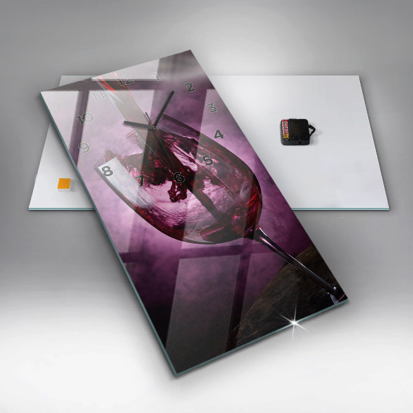 Modern vertical wall clock Wine glass