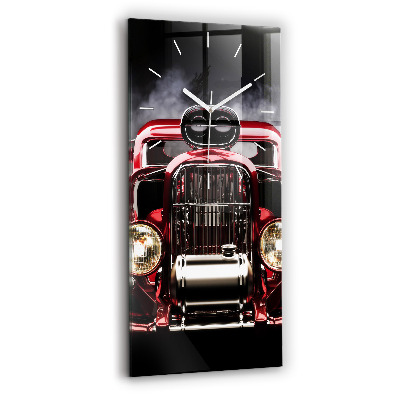 Modern vertical wall clock Old vintage car