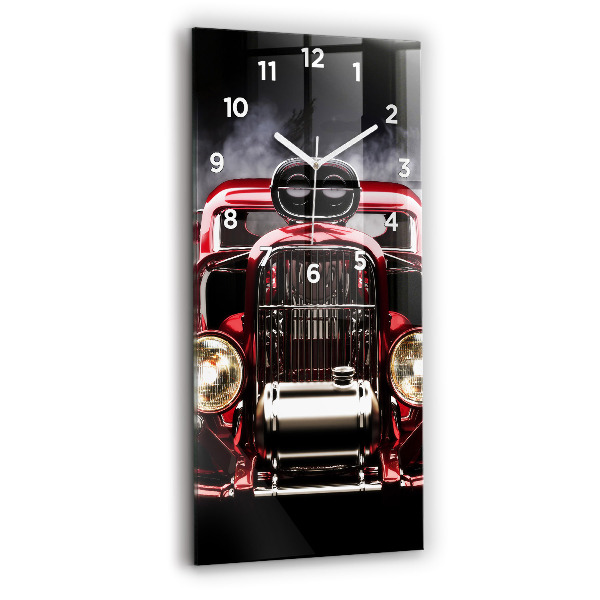 Modern vertical wall clock Old vintage car