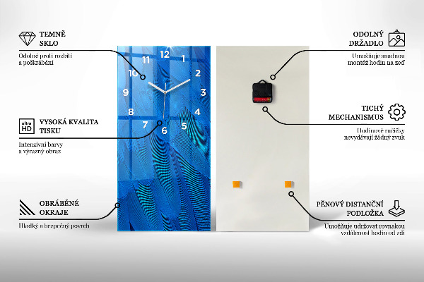 Modern vertical wall clock Airplane and Clouds