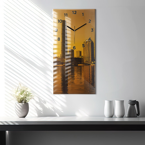 Modern vertical wall clock Zhujiang River