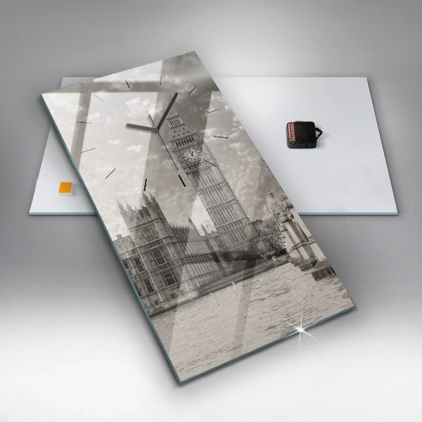 Modern vertical wall clock London England Big Ben