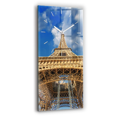 Modern vertical wall clock France Eiffel Tower