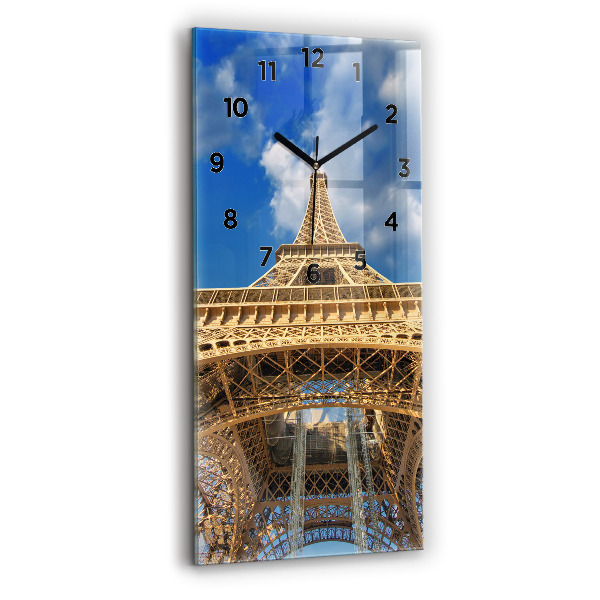 Modern vertical wall clock France Eiffel Tower