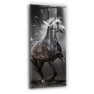 Modern vertical wall clock Galloping horse