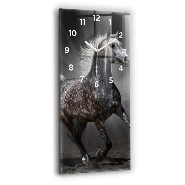 Modern vertical wall clock Galloping horse