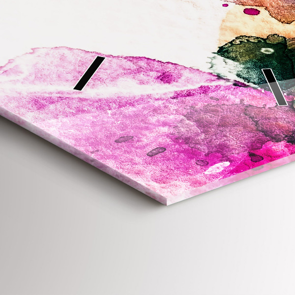 Modern vertical wall clock Abstract woman face