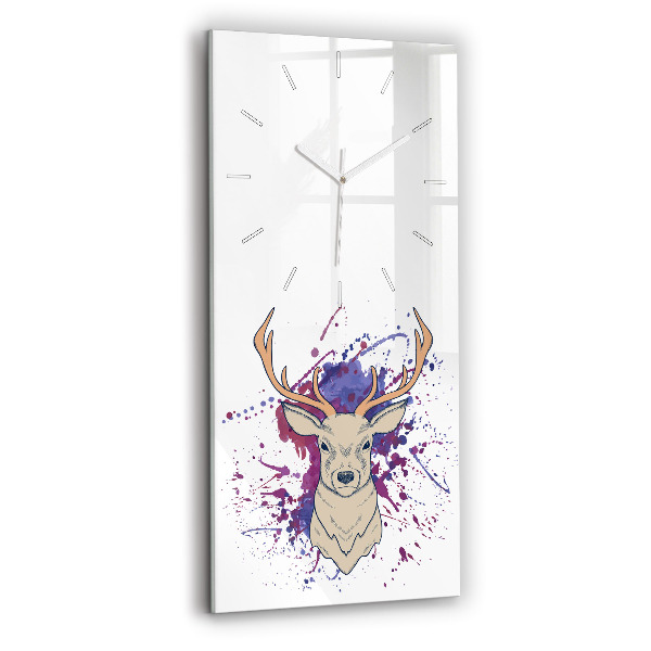 Modern vertical wall clock Deer vector illustration