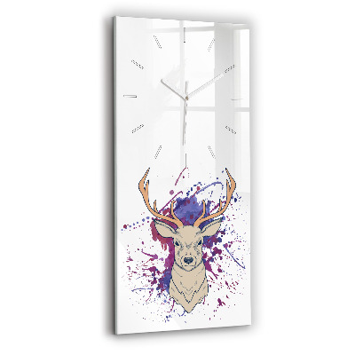 Modern vertical wall clock Deer vector illustration