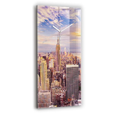 Modern vertical wall clock Sunset New York