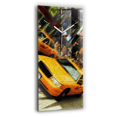 Modern vertical wall clock New York City taxis