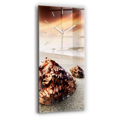 Modern vertical wall clock A shell on the beach