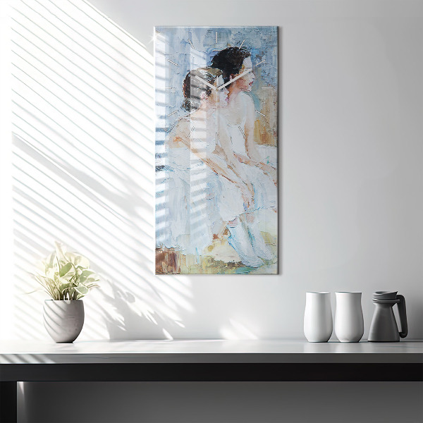 Modern vertical wall clock Young ballerinas