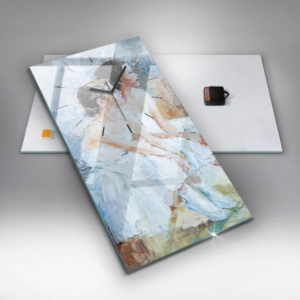 Modern vertical wall clock Young ballerinas