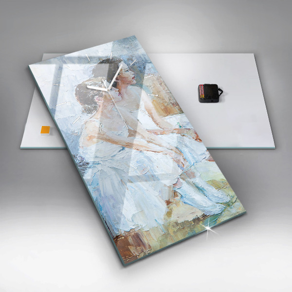 Modern vertical wall clock Young ballerinas