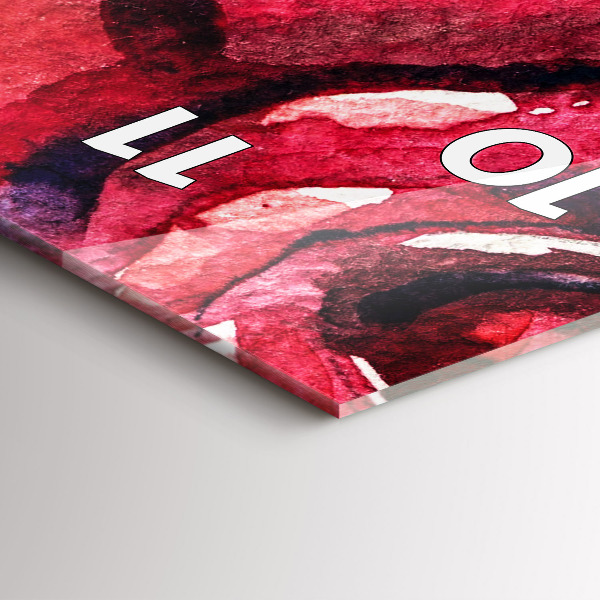 Modern vertical wall clock Colorful portrait of a woman