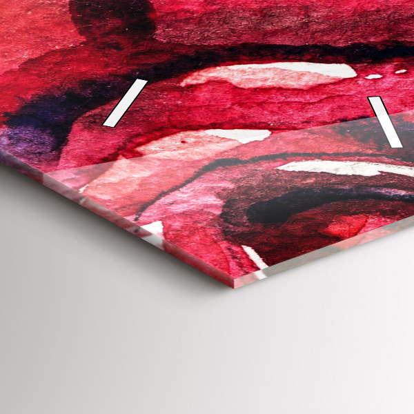 Modern vertical wall clock Colorful portrait of a woman