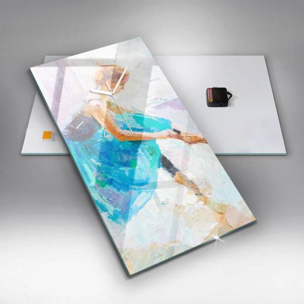 Modern vertical wall clock Preparing the ballerina