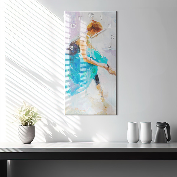 Modern vertical wall clock Preparing the ballerina