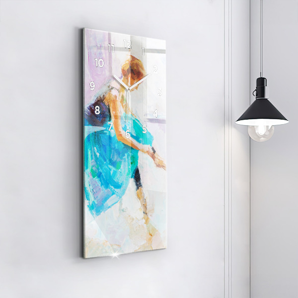 Modern vertical wall clock Preparing the ballerina