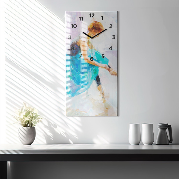 Modern vertical wall clock Preparing the ballerina